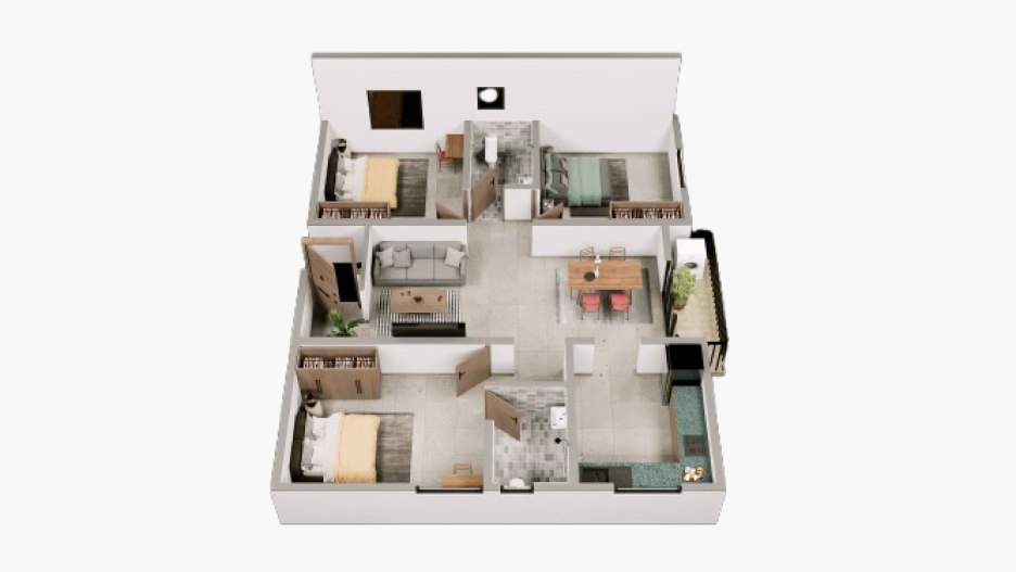 North 3 BHK